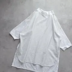 STAMP AND DIARY オーバーサイズ　ロング丈　異素材　モックネック