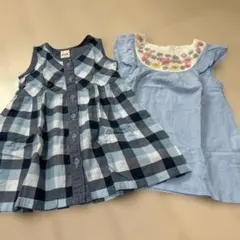 べべ　水色ワンピース2点セット！　90
