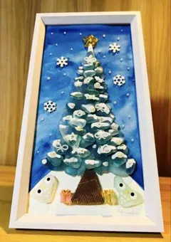 N o.2141 シーグラスアート　特大フレーム⭐️クリスマス