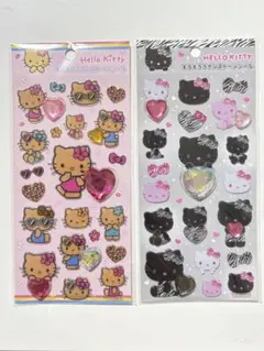 国内正規品◆ハローキティ キラキララインストーンシール 日焼け ゼブラ