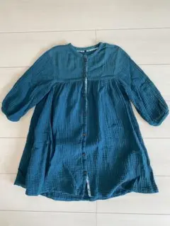 green labelダブルガーゼ七分袖ワンピース 125cm