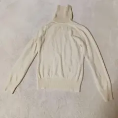 カシミヤ100% 芳野ニット　アイボリー タートルネック ニット 長袖　日本製