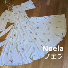 Noela ノエラ花柄刺繍ワンピース 七分袖 アイボリー