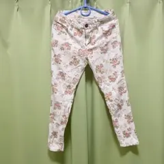 花柄プリント カジュアルパンツ Lサイズ