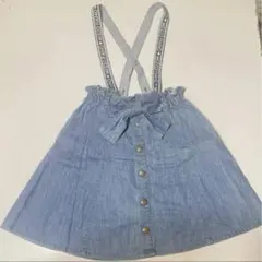 mezzopiano メゾピアノ サスペンダー リボン デニムスカート 120