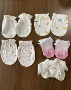 ミキハウス　ベビー靴下、ミトンセット 7-8cm 9-11cm 新生児