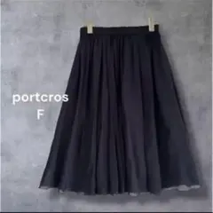 ポートクロス シアーフレアスカート 日本製 ネイビー F 大人可愛い 602のサムネイル