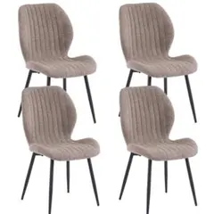 【セット4脚】ダイニングチェア 椅子 コンパクト アジャスター付き 肌に優しい