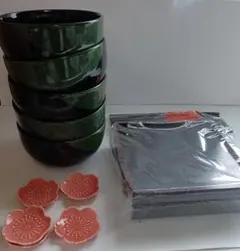 和風食器セット お椀5個 トレー5枚 箸　箸置き付き