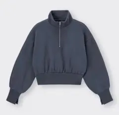 GU ジーユー　ヘビーウェイトスウェットショートハーフジップ　プルオーバー