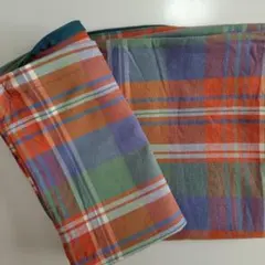 無印良品 座布団カバー 55×59cm チェック柄 2枚セット 綿 バラ売り不可