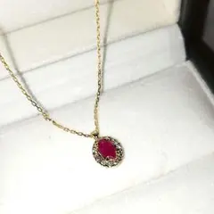 Vendome Aoyama　k18　ルビー ダイヤモンドネックレス 定価14万