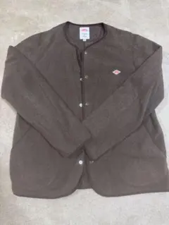 DANTON ノーカラーフリースジャケット ブラウン サイズ42