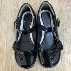 黒いリボン付きフォーマルシューズ　19.5〜20.0