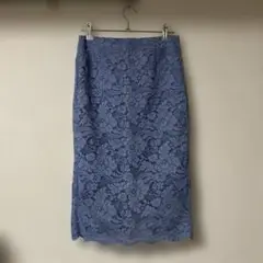 新品未使用　GU 水色　レースタイトスカート ひざ丈 M
