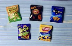 ドール用☆スナック菓子5個セット【C】☆ドールハウス☆ミニチュア☆1/6