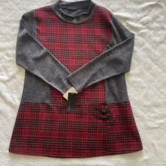 未使用　チュニック　グレー＆チェック柄　M〜L