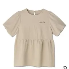 MARY QUANT シアサッカーペプラムブラウス ベージュのサムネイル