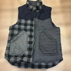 チェック柄ハイネックジレ　ベスト　エルロデオ