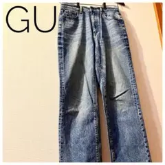 美品GU ストレートデニム ブルーメンズLサイズ