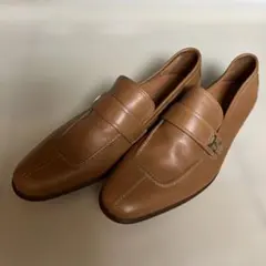 HERMES レザーローファー Hロゴ金具 キャメルのサムネイル