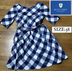 【ブルーレーベルクレストブリッジ 】ワンピース 七分袖 M