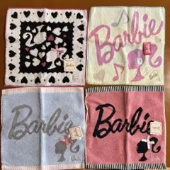 新品タグ付き★激カワ　Barbie タオルハンカチ 4枚セット