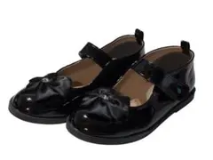 リボン付き 黒フォーマルシューズ 19.0cm