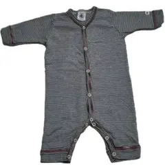 【美品】プチバトー ロンパース 60cm 紺チェック 新生児〜