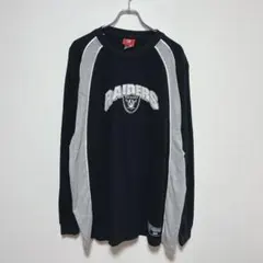 ピ*ン様 NFL レイダース 2XL ロンT 長袖 Tシャツ 黒 グレー 古着のサムネイル