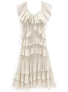 GRL フリルティアードシフォンワンピース《pm478a》