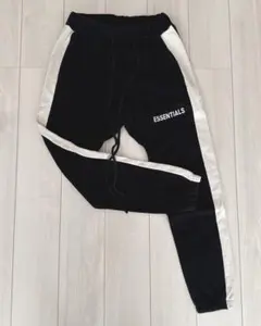 ESSENTIALS ジョガーパンツ S 黒　ライン
