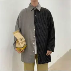 メンズ シャツ トップス アウター ジャケット コーデュロイ 韓国 切替J