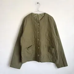 無印良品　カポック混二重ガーゼ　キルトジャケット