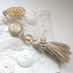 帯飾り　根付　モロッカンホワイト