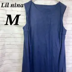 リルニーナ　ワンピース　スウェード風　ノースリーブ　Uネック　上品