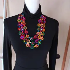 ボヘミアンスタイル 多層ネックレス マルチカラー