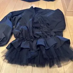 女優えり)インゲボルグ フリル ロング ダウンコート黒 【キズあり】M