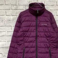 コロンビア　ナイロンジャケット中綿レディースパープルSロゴ刺繍アウトドア1111