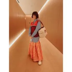 美品✨PlanCフラワーティアードスカート ロング マキシ丈 花柄 紗栄子着用のサムネイル