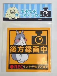 うさぎ　後方録画中　車ステッカー　カーステッカー　ハンドメイド