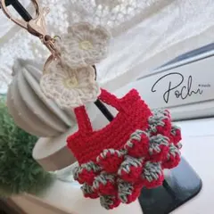 いちご好きには堪らない！？＊バッグチャーム(完熟レッド)