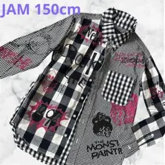 値下げ❤️美品 JAM ★ プリント 薄手 チェック シャツ 150 希少サイズ