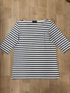 SAINT JAMES 薄手 ストライプ 五分袖 七分袖ストレッチトップス 美品