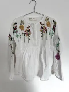 Zara Girls 花柄刺繍ブラウス 128size