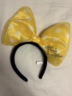 ミニーマウス デカリボン黄色 カチューシャ