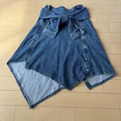 RODEO CROWNS 【M】 デニムフレアスカート イレギュラーヘム ブルーのサムネイル