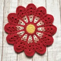 赤系　円座　クッション　マット　チェアパッド　おざぶ　丸椅子カバー　花座布団