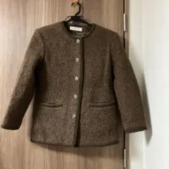 LISBURN ノーカラージャケット ブラウンＬ