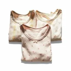 【未使用品】ファイバーヒート 綿100%キルト長袖肌着95 3枚セット